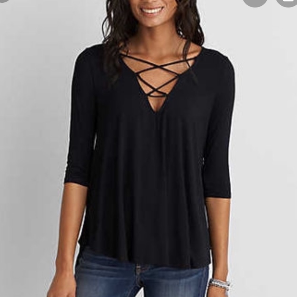 Lace Up American Eagle Tee